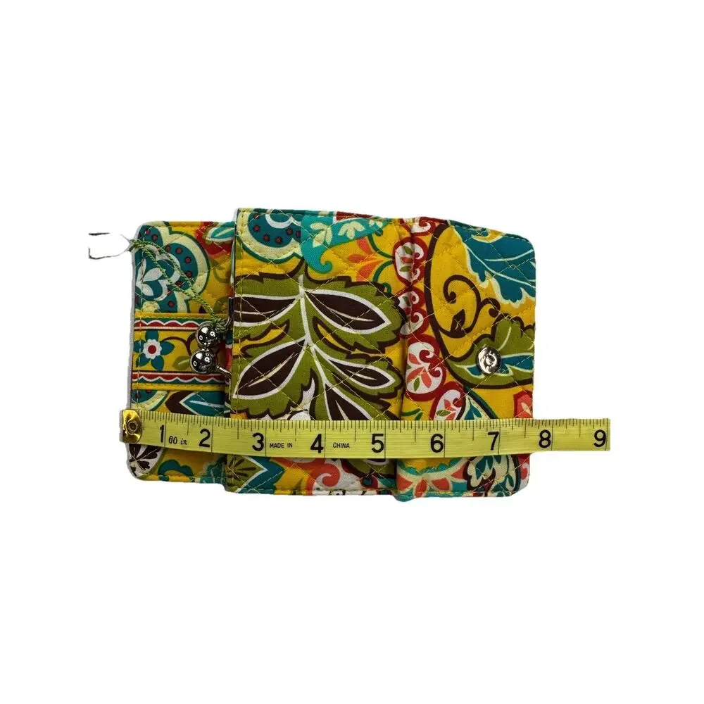 Vera Bradley Euro Wallet Provencal Yellow Floral Quilted Trifold kisslock retire - Picture 5 of 13